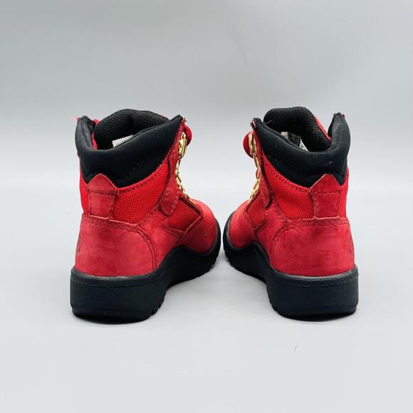 Timberland Boots Toddler Girls Boys 5 Red Suede Field Hiking Ankle Lace Up Shoes - Picture 8 of 11